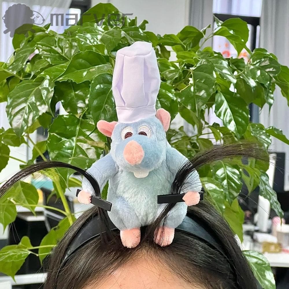 MARVER Faixa De Cabeça De Boneca De Pelúcia , Cabelo De Rato De Desenho Animado , Grampo Abas Largas