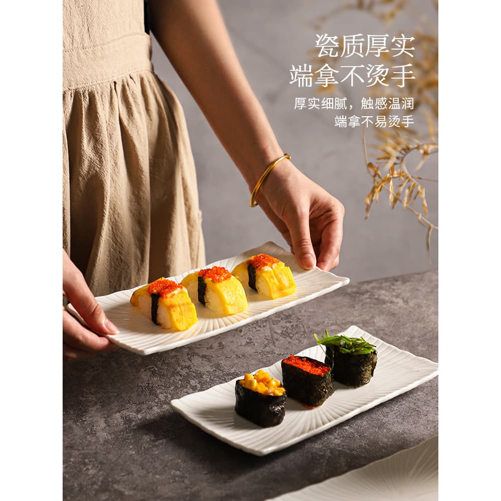 Relíquia criativa retangular placa de cerâmica japonesa prato de Sushi High-End lanche prato de comida ocidental prato c