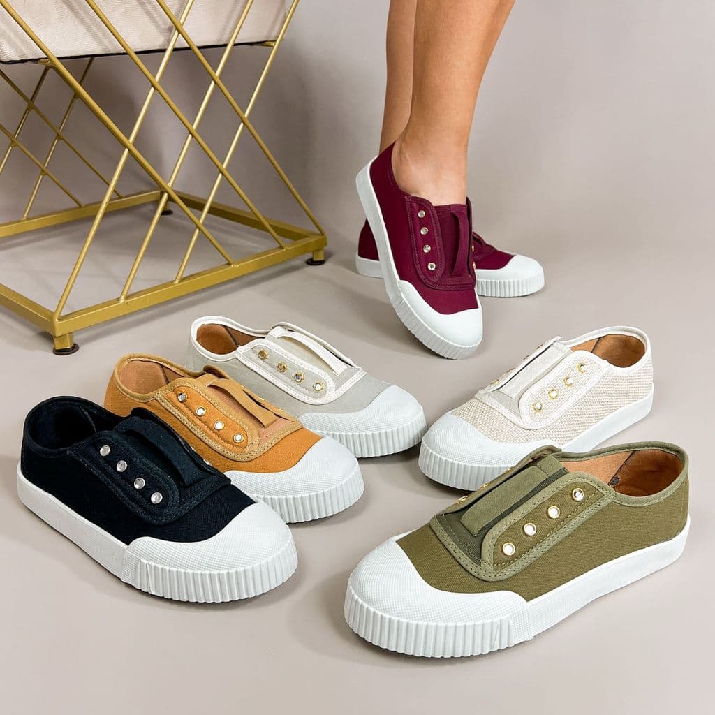 Tênis SlipOn Strass