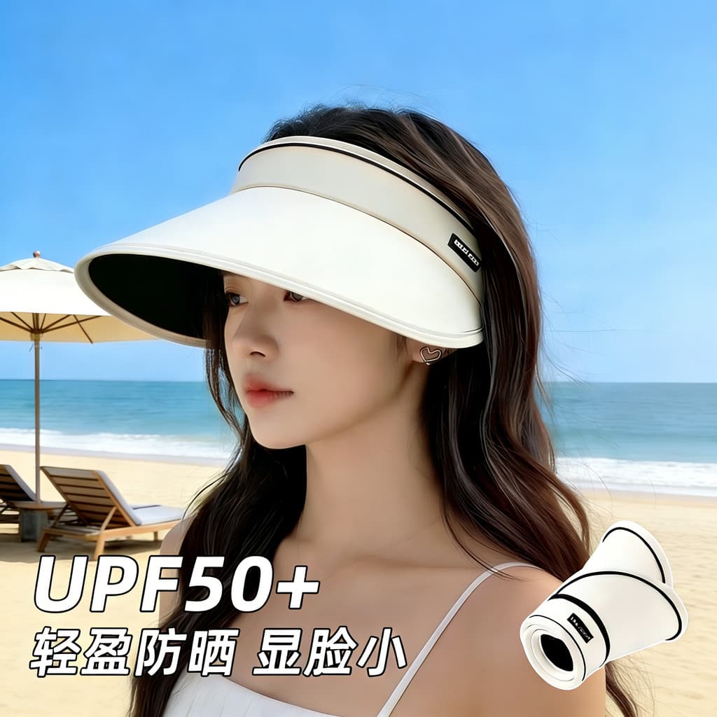 UPF50 + verão grande borda protetor solar chapéu feminino uv Anti-ultravioleta oco topo chapéu de sol ciclismo rosto-cob