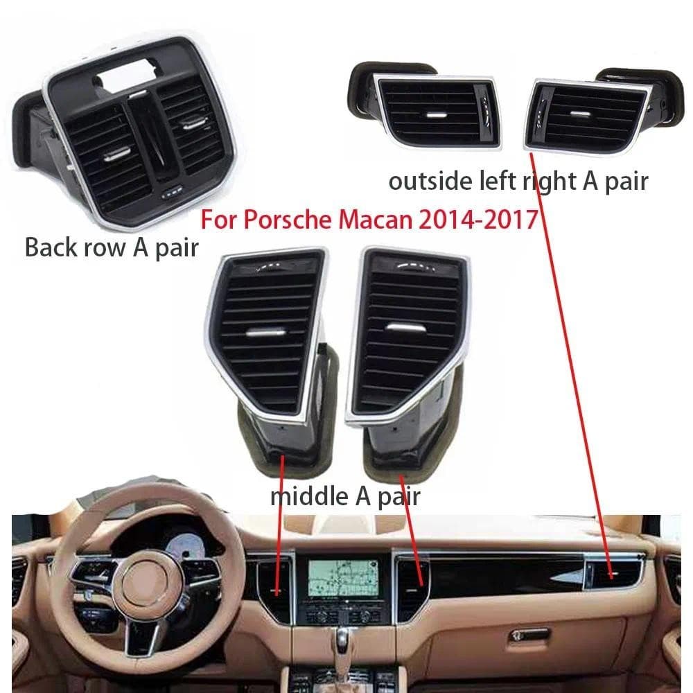 Frente Esquerda Direita Traseira Ar Condicionado AC Ventilação Grade Conjunto Completo Para Porsche Macan 2014-2017