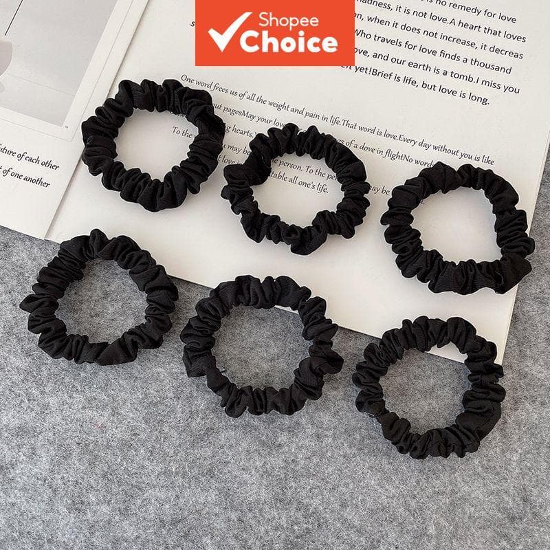 Conjunto De Gravata De Cabelo De Cetim Simples 10 Peças Para Mulheres Faixas Elásticas Pretas Finas E Grossas Anti-Frizz