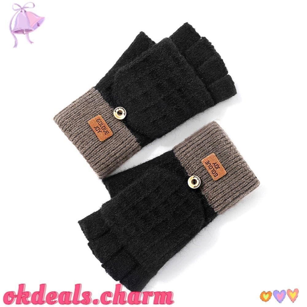 OKDEALS Luvas De Inverno , Luva De Malha De Caxemira Com Meio Dedo , Escrita Feminina Para Escritório Quente E Fria