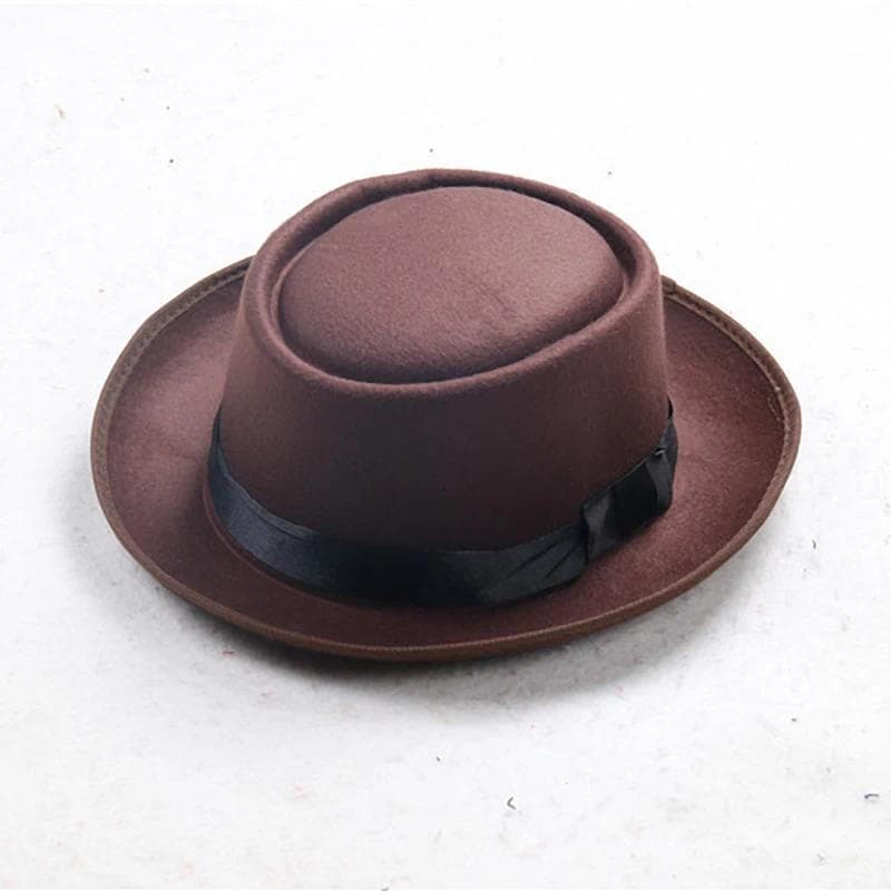Chapéu-Coco Preto De Cavalheiro Com Topo Plano , Cabeça Superior Côncava , De Jazz Balde , Boné Feminino