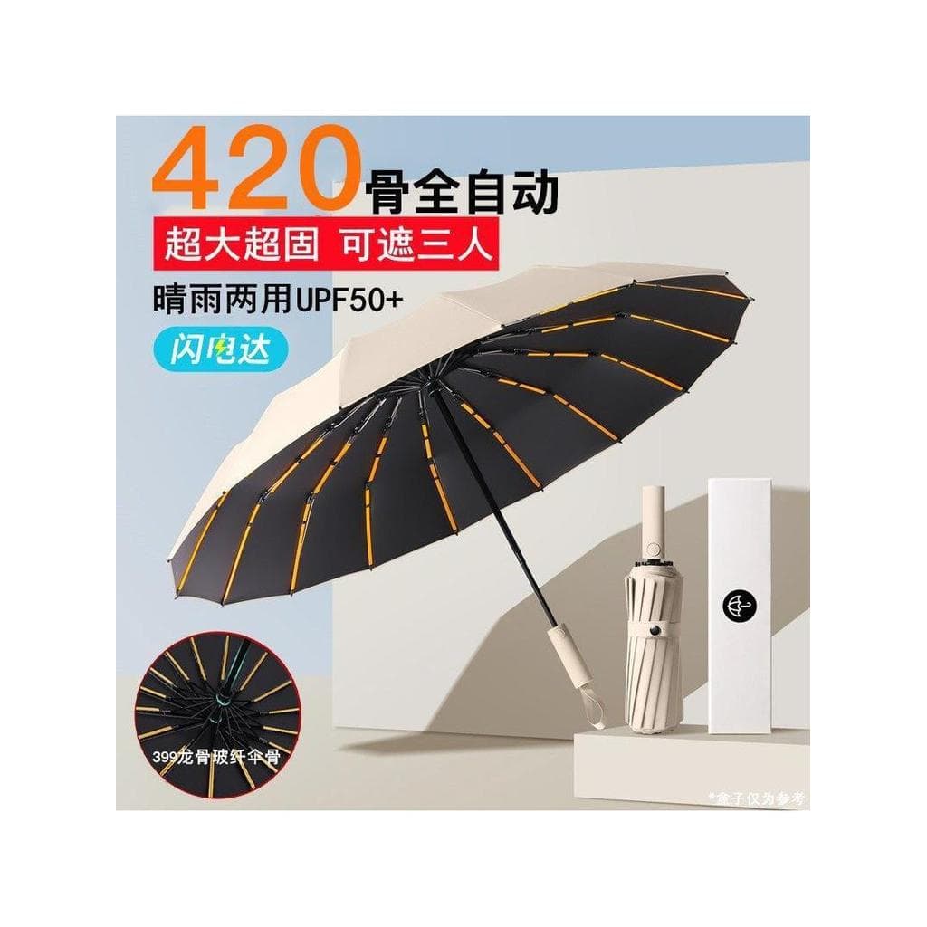 Guarda-chuva dobrável automático de 130 cm, guarda-sol masculino reforçado, protetor solar, chuva ou chuva