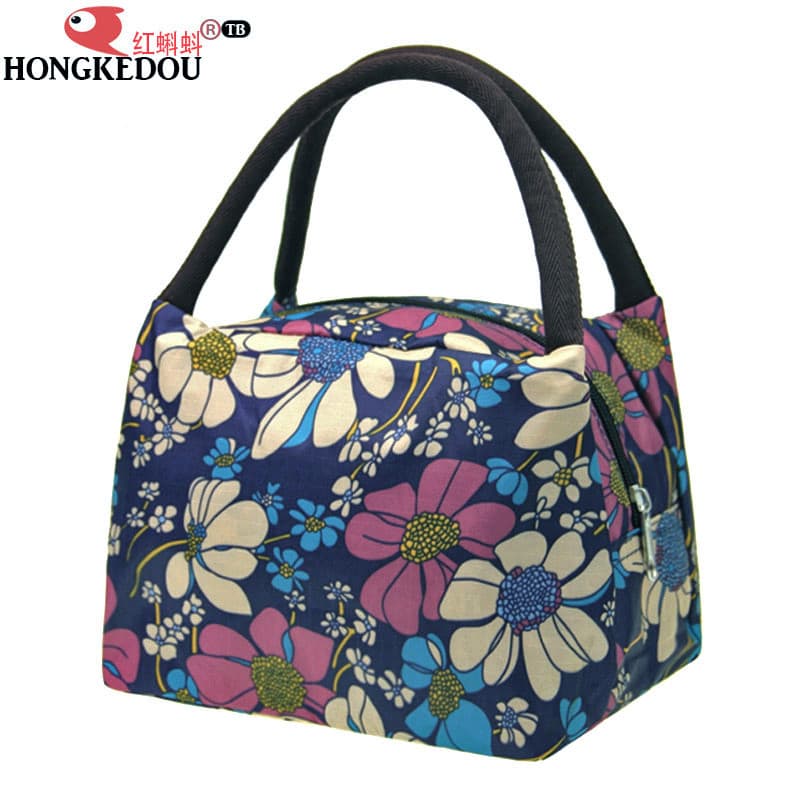 Pano Oxford duplo engrossado grande lancheira bonito portátil japonês à prova dwaterproof água zíper impresso lancheira