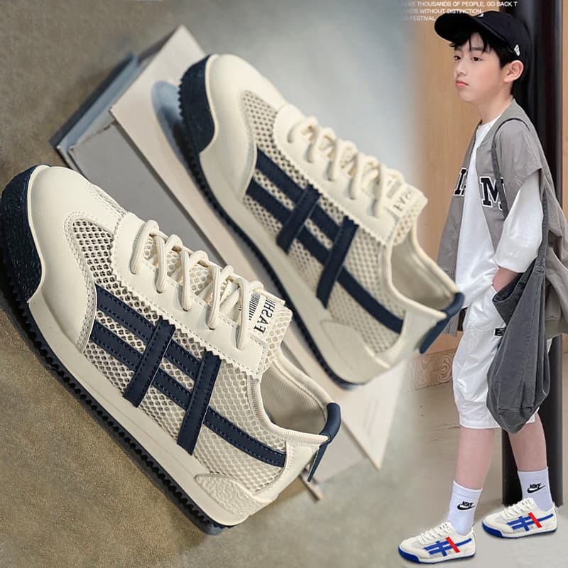 Meninos sapatos primavera verão crianças Forrest Gump tênis malha respirável oco estudantes da escola primária grandes m