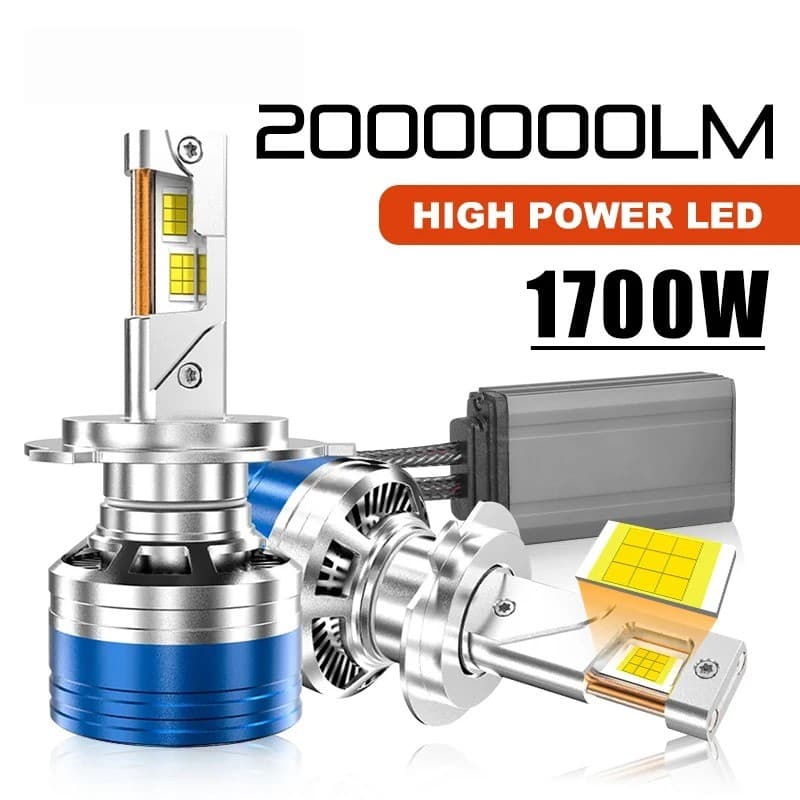 Kit Par Super Led 6000k 12v 24v H1 H4 H7 H11 Hb4 Hb3 1700W 2000000LM