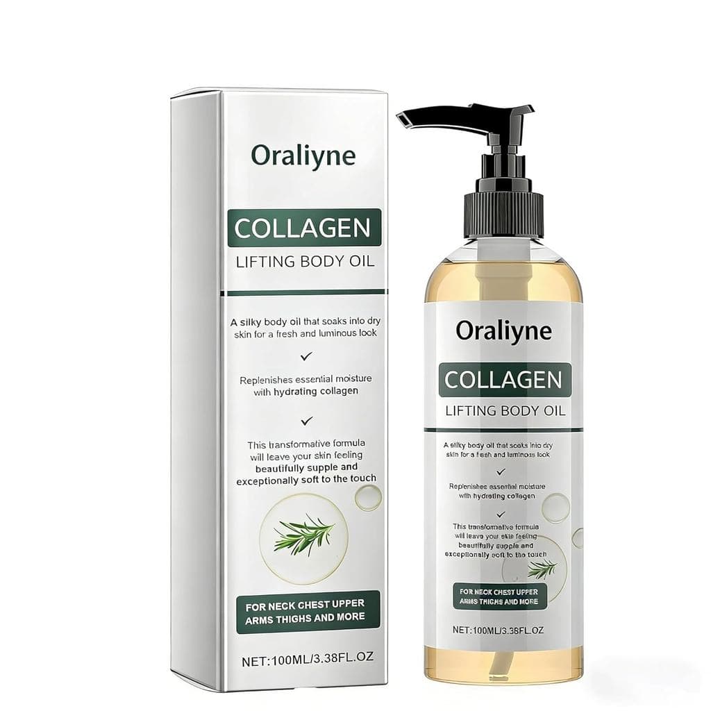 Óleo Corporal Firmador com Colágeno Oraliyne, Óleo para Pele Sedosa e Firme para Pescoço, Peito, Braços e Coxas, 3,38 fl