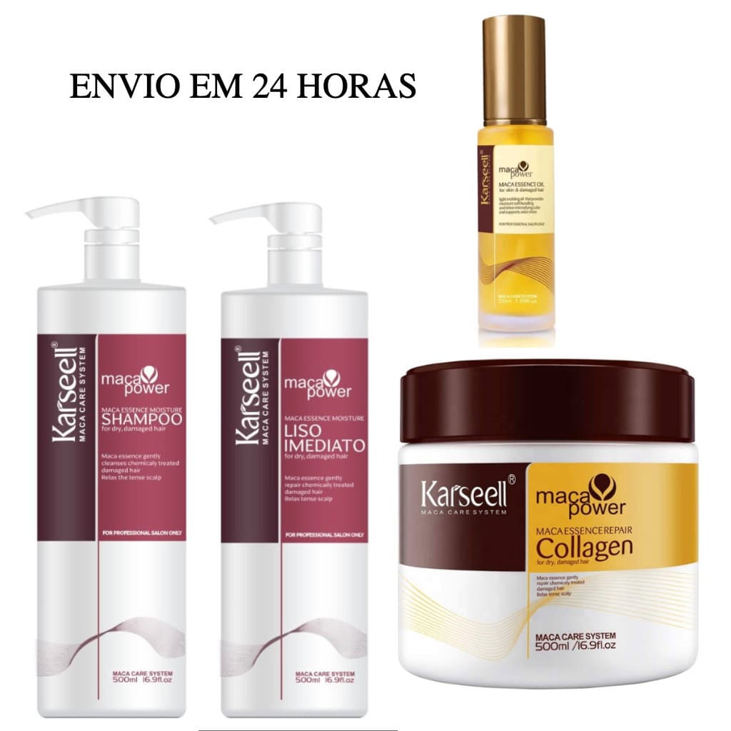 KIT KARSEELL SHAMPOO+SELAGEM+ÓLEO+MÁSCARA