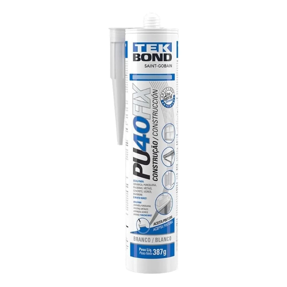 Kit 3 Cola PU 40 Selante 280Ml 387G Branco Tekbond