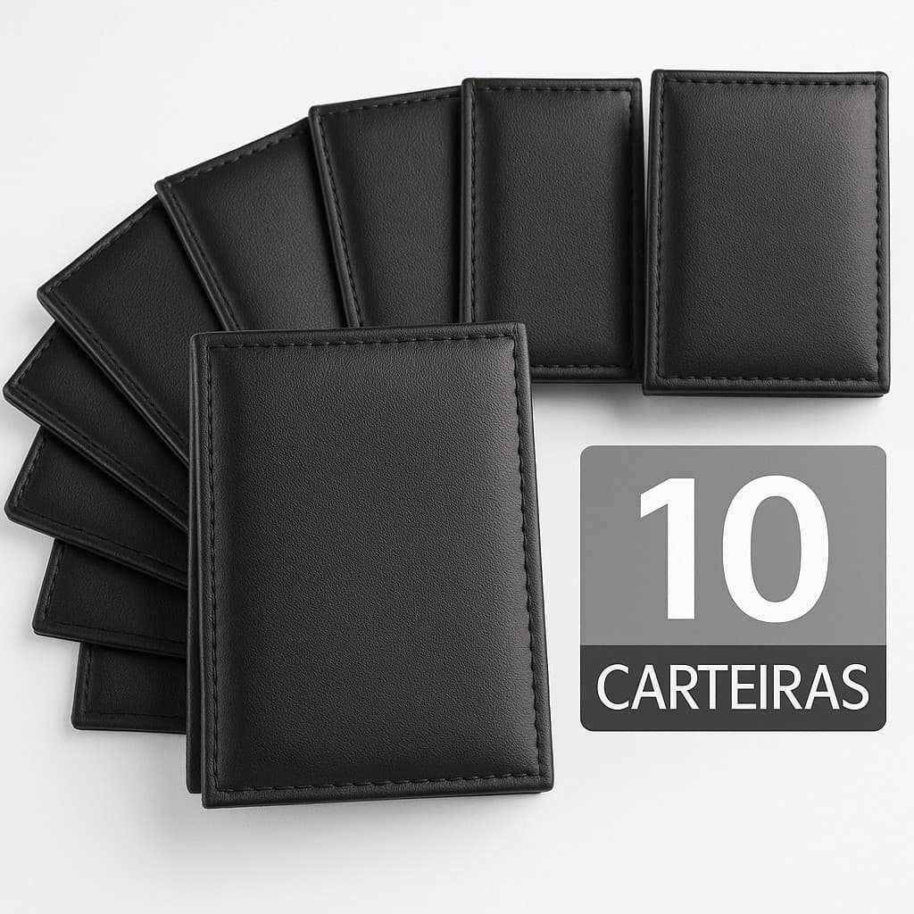 Carteiras Slim Masculina Couro - Porta Cartão  - 5 - 10 - 20 Unidadess