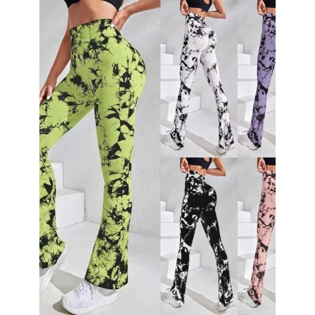 Calças De Ioga tie-dye De Cintura Alta nude Femininas