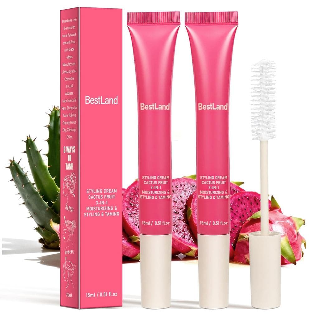 2 Unidades de Creme Modelador e Varinha Alisadora 3 em 1 Hair Cactus Fruit – Alisa Fios Rebeldes, Controla o Frizz e Def