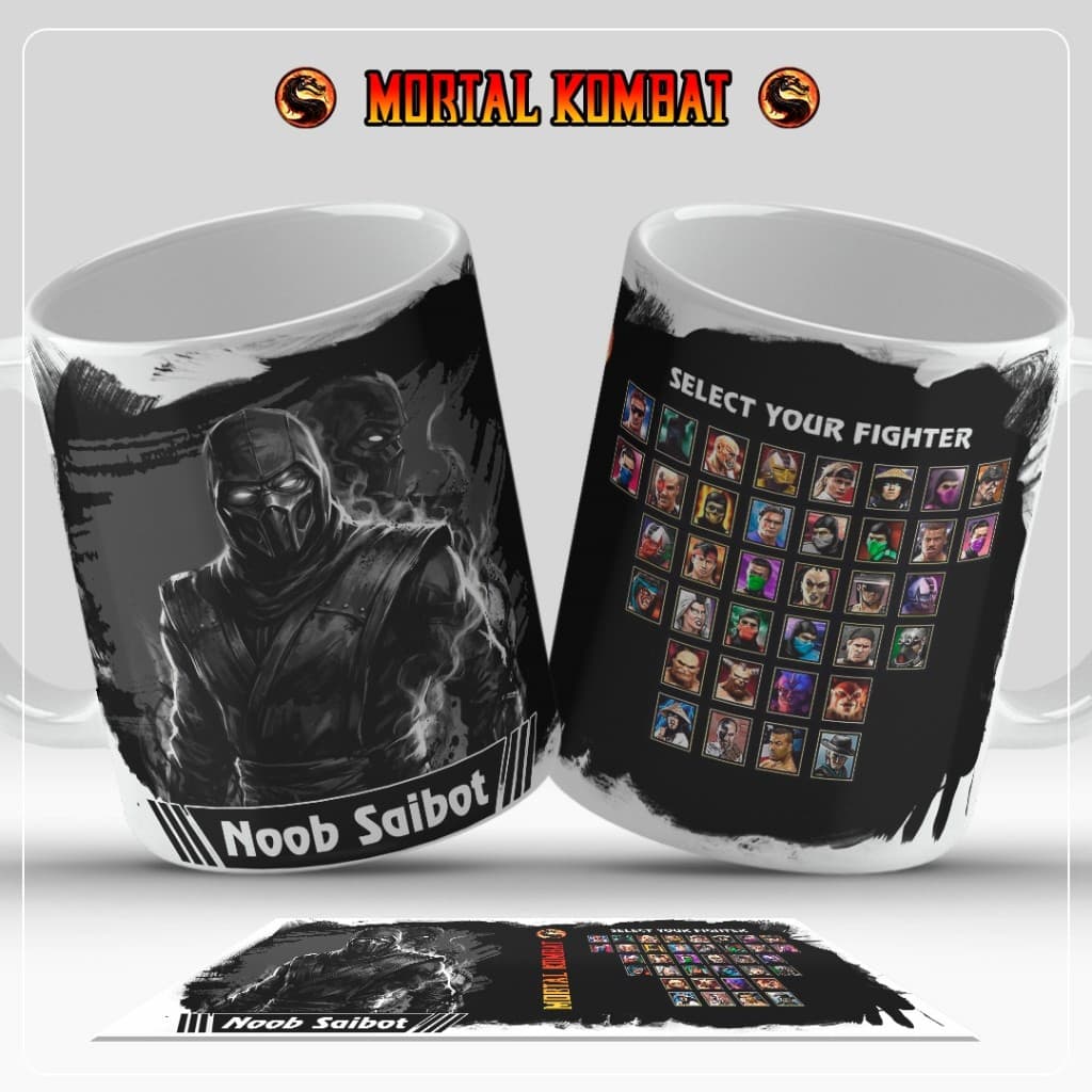 Caneca MOrtal Kombat Diversos Modelos Porcelana 325ml infancia jogo