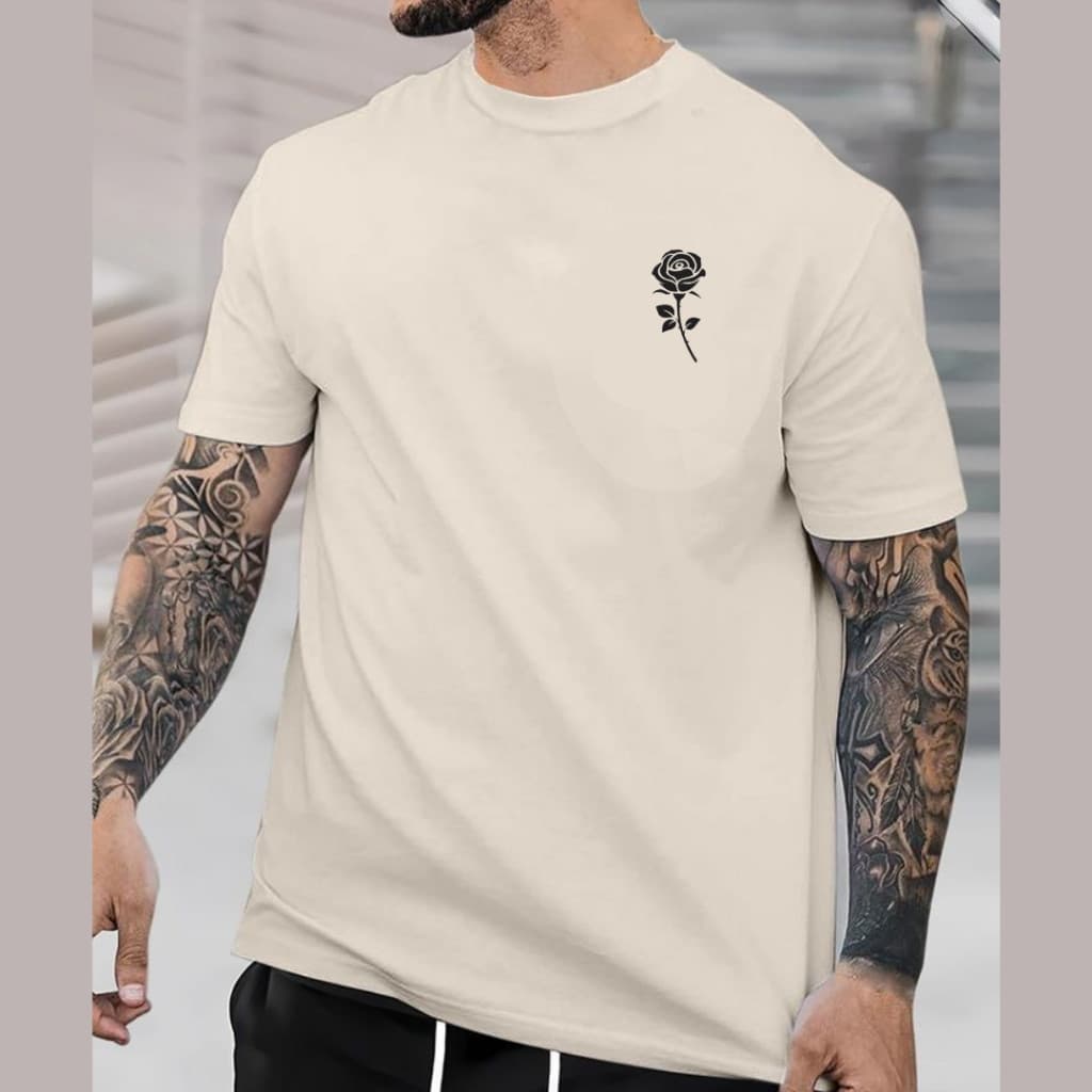 Camiseta Streetwear Camisa Masculina Unissex Flor 100% Algodão Blusa Masculina Qualidade Premium