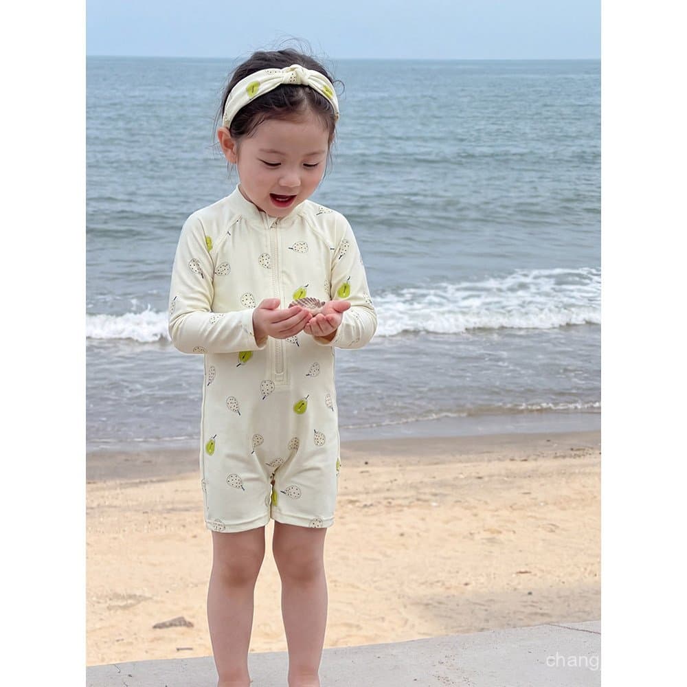 Novo Estilo de Verão 2026 para Meninas: Maiô de Secagem Rápida com Proteção Solar UPF50+ para Bebês, Roupa de Praia de M