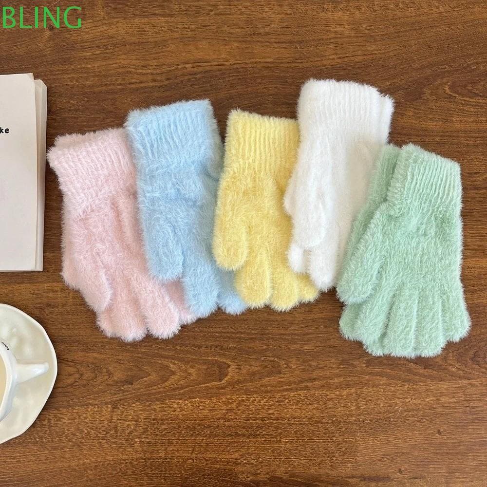 Luvas Com Tela Sensível Ao Toque BLING , À Prova De Vento Cinco Dedos Frio De Inverno De Lã Espessadas Para Manter O Cal