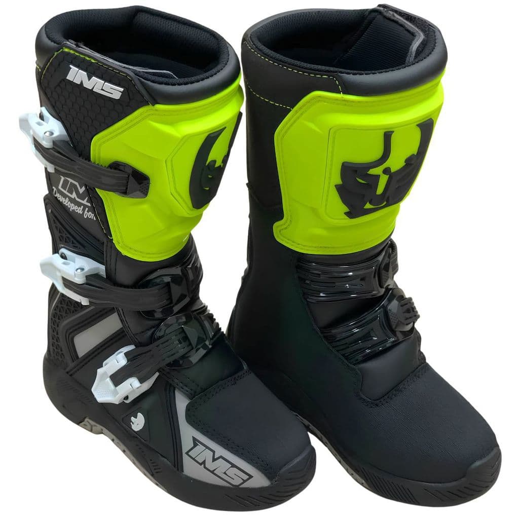 Bota IMS Infantil Robust Kids Enduro/Motocross Preto Fluor