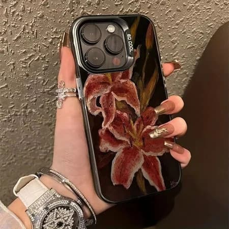 Capinha Capa Para Motorola Moto G10 G20 G30 G22 G24 G34 G52 G54 G60 G84 E22 E40 À Prova de Choque Fosca Lily pattern