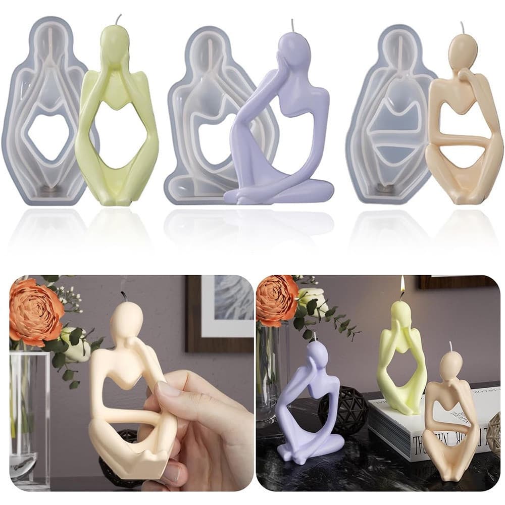 Moldes De Silicone , Arte Pensador Resina Epóxi Estátuas Humanas Esculturas Para Artesanato Em Ornamento