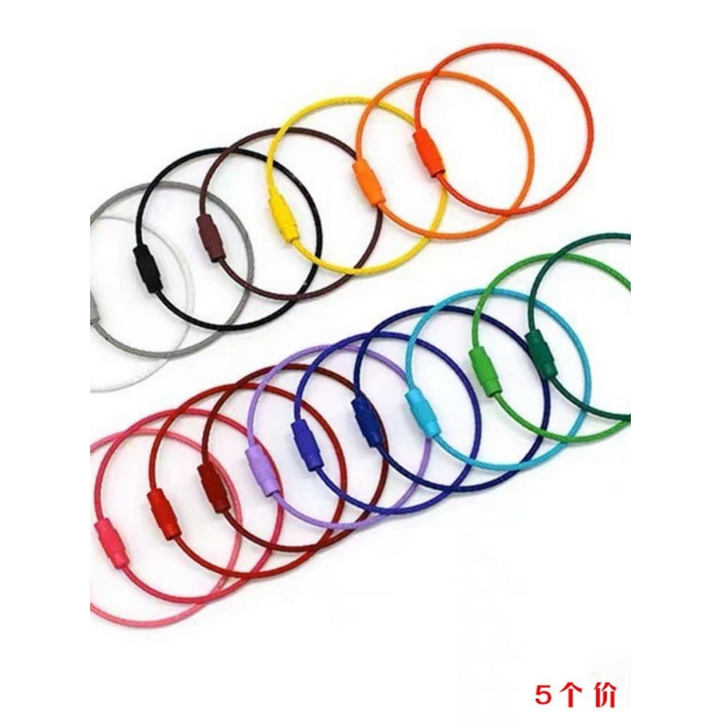 Chaveiro de aço inoxidável colorido fio de aço anel criativo fivela rotativa portátil chaveiro DIY acessórios jóias