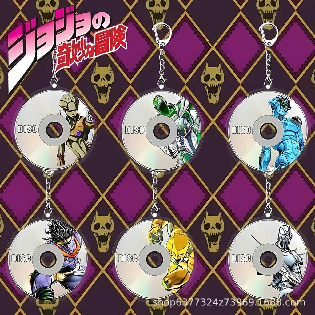 JOJO's Bizarre Adventure Comic Keychain CD Anime Game Merchandise Schoolbag Zipper Ornaments Friends