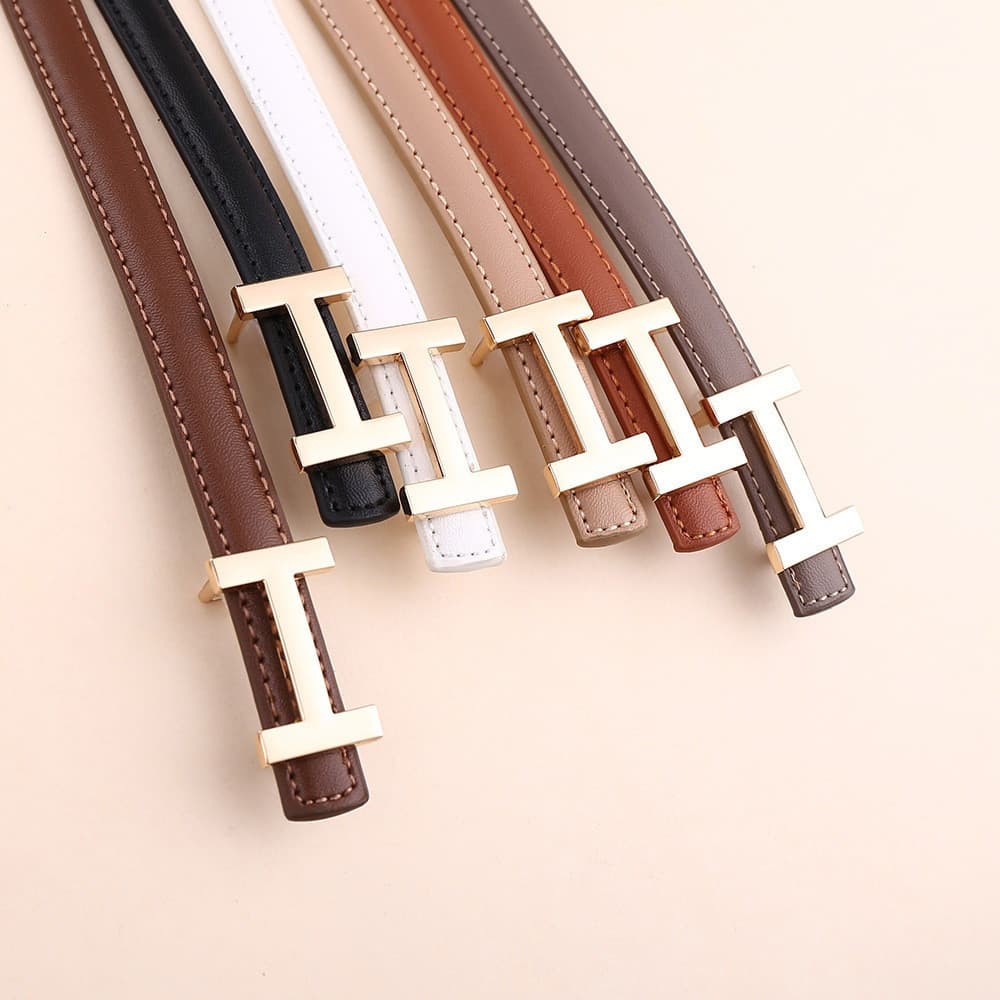 Cinto feminino em formato de H, cinto de couro multifuncional, adequado para combinar com saias, elegante e modelador, d