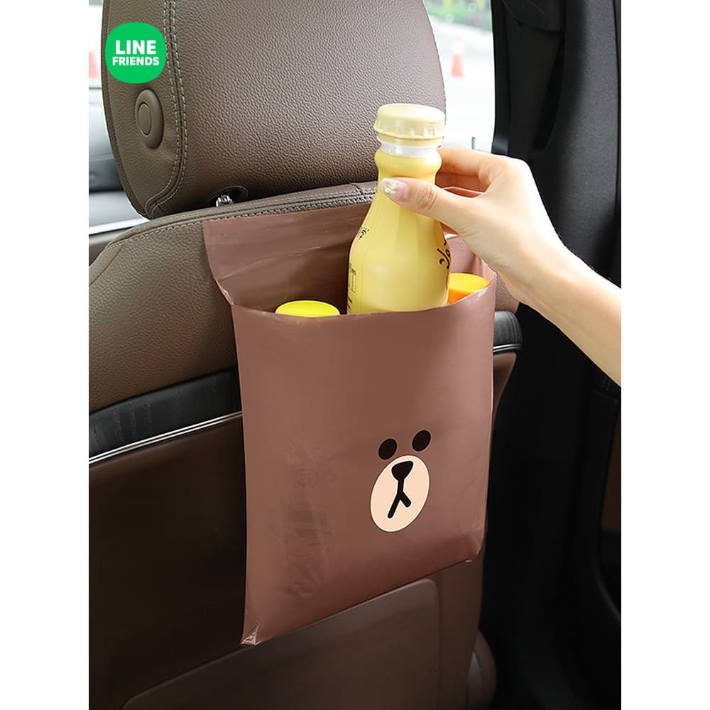 Saco de lixo de carro de desenho animado colar lata de lixo dobrável Interior fileira frontal pendurado saco de limpeza