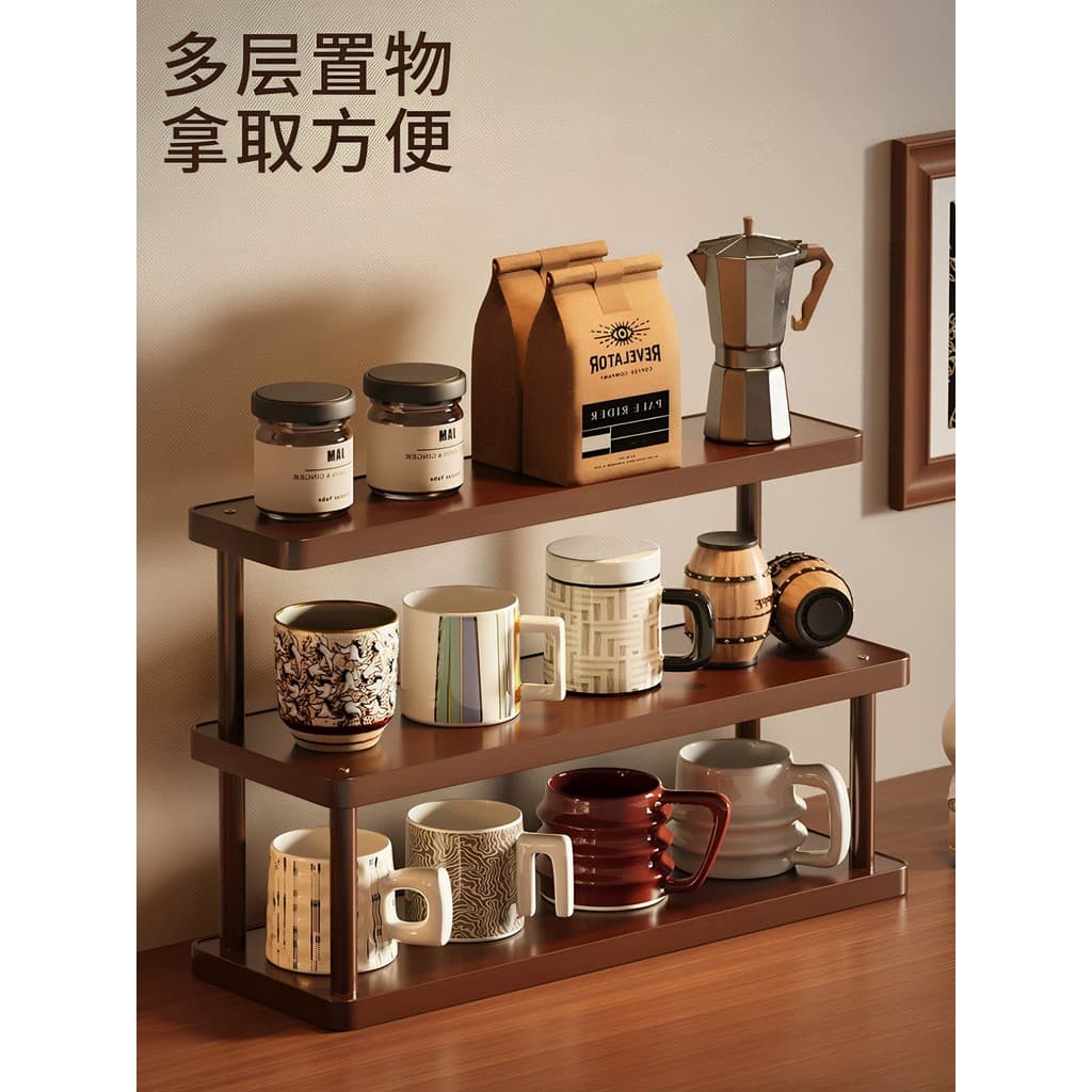 Desktop Multi-camada prateleira dormitório escritório bancada copo titular organizador café chá conjunto xícara de chá p