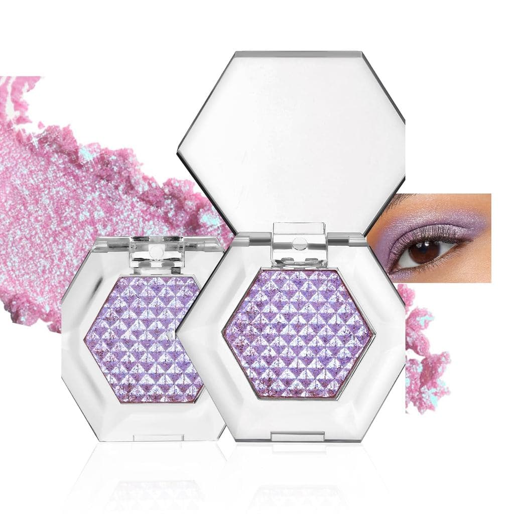 Sombra de Olhos com Glitter Camaleão, Iluminador Multicromático com Brilho Holográfico, Maquiagem com Efeito de Mudança
