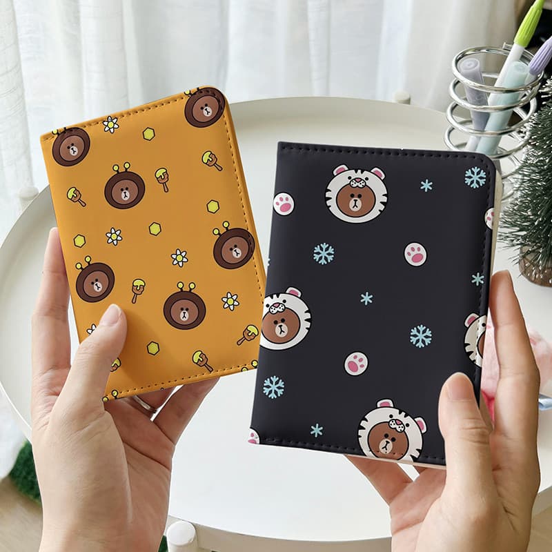 Rilakkuma porta-cartões Super fofo, bolsa protetora para documentos, porta-passaporte multidesenho animado, cartão de fu