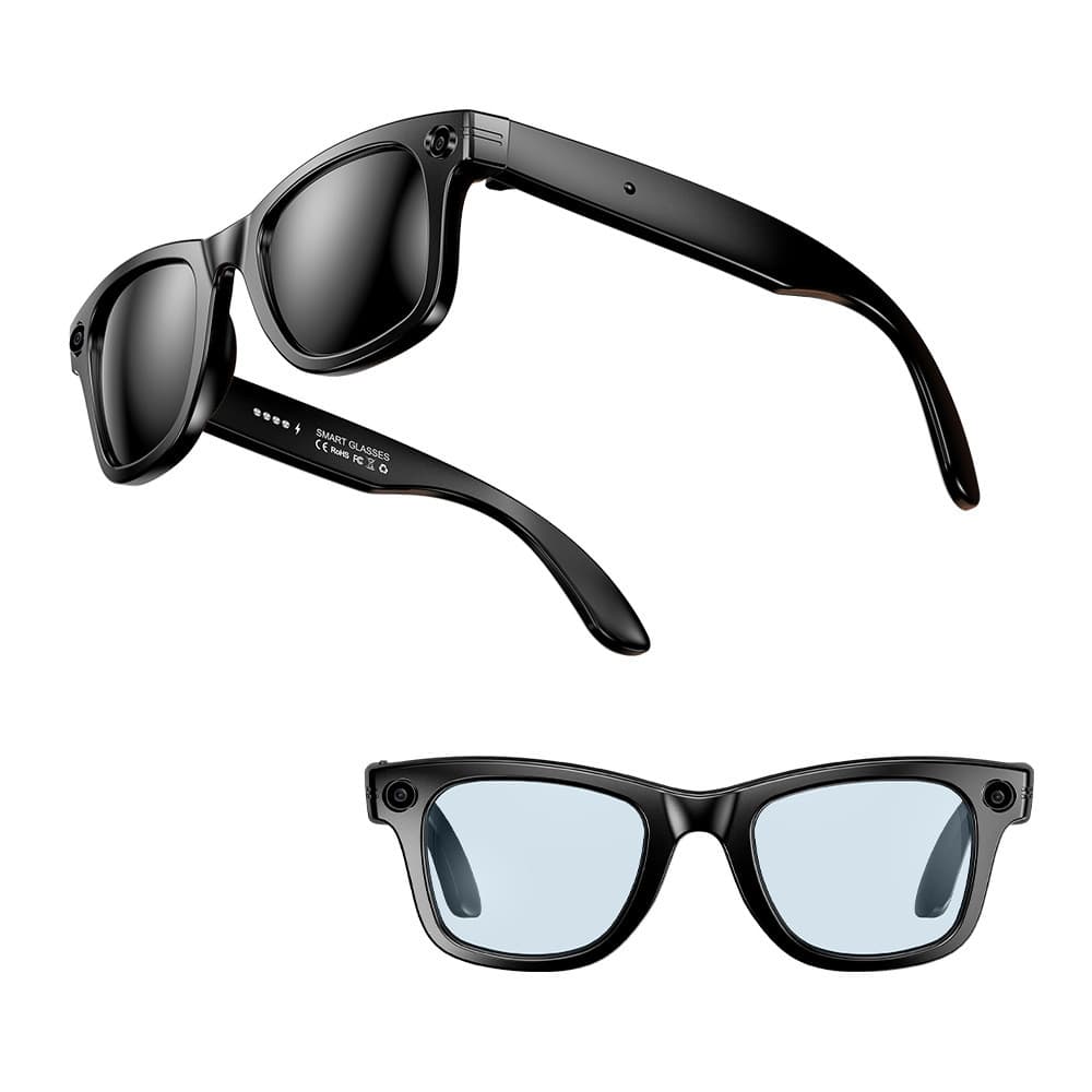 Novo estilo W600B óculos inteligentes foto identificação lente da câmera Bluetooth chamada de música AI pergunta respost