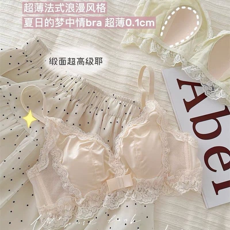Sutiã e calcinha renda Bodysuit renda Bodysuit sensual Roupa interior de renda francesa feminina seios pequenos reunindo