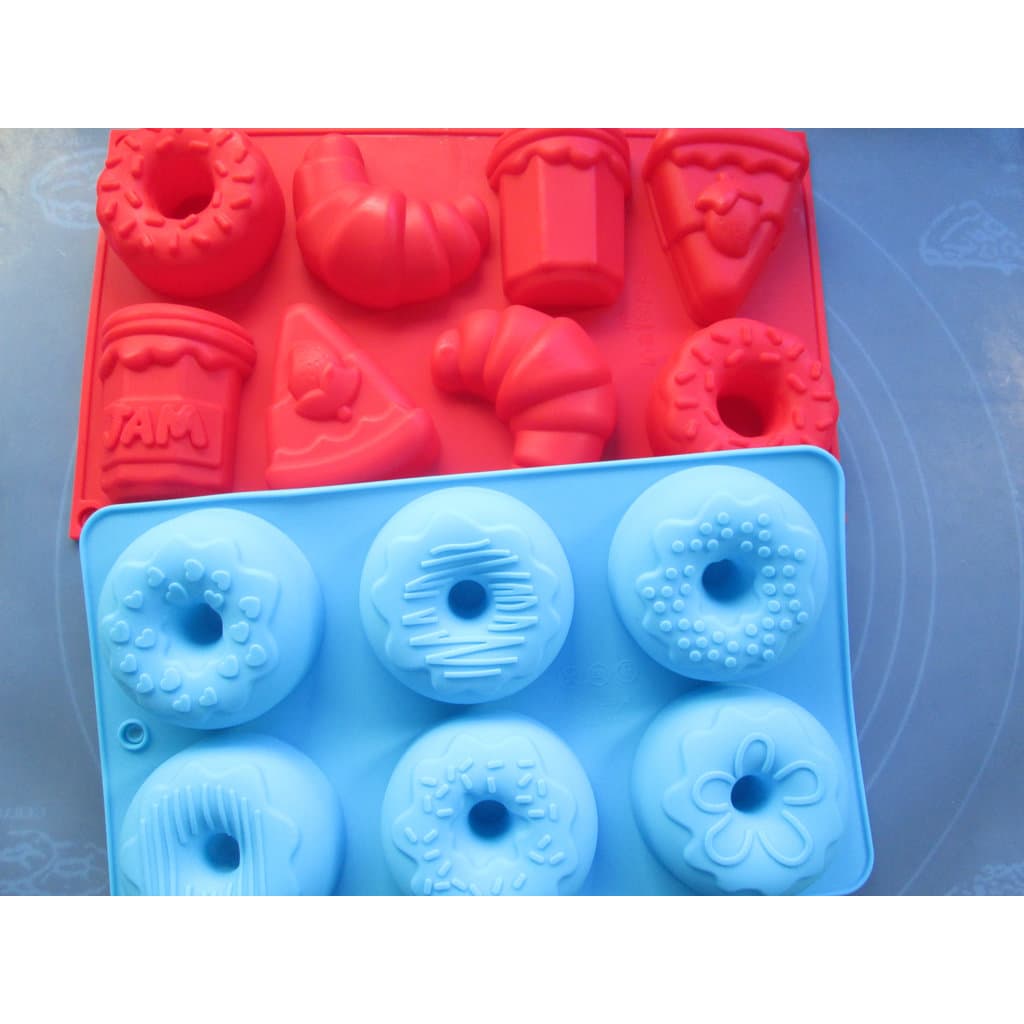8 contínuo ocidental pastelaria Donuts Croissant silicone bolo molde forno silicone ferramentas de cozimento sabão artes