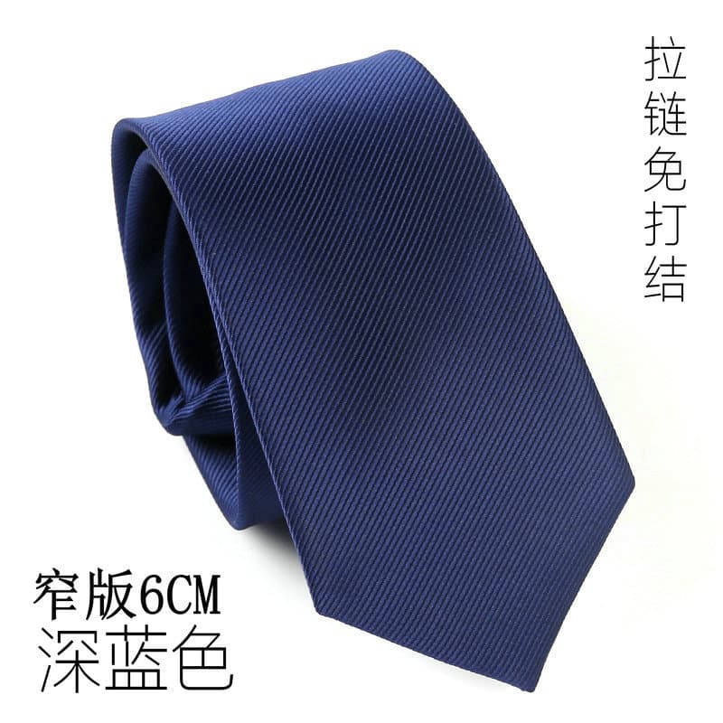 Preguiçoso versão coreana gravata masculina Formal negócios 6CM zíper gravata versão coreana uma puxar gravata estudante