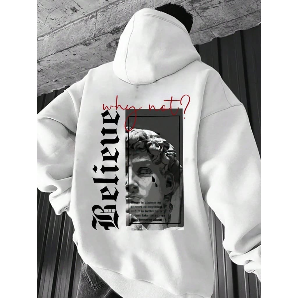 Moletom Blusa De Frio Casaco Canguru Flanelado Unissex Believe Escultura Streetwear