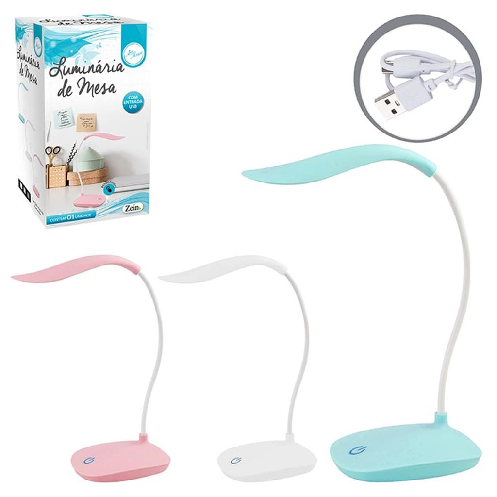 Luminária de Mesa com USB e Pilhas Ideal para Estudo Leitura luminaria , abajour, refletor, luz