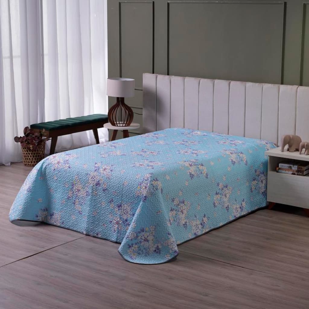 Cobre Leito Slim King Estampado Floral Cama Box Super Macio