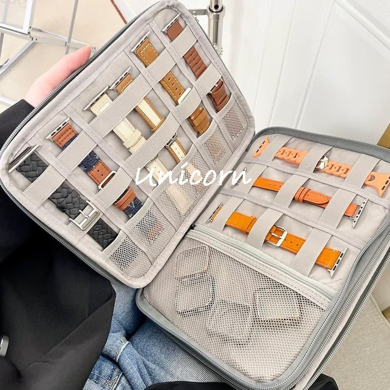 Estojo Organizador De Relógio De Lona Multifuncional Portátil Para Viagem Smartwatch Inteligente Apple Watch Strap Band
