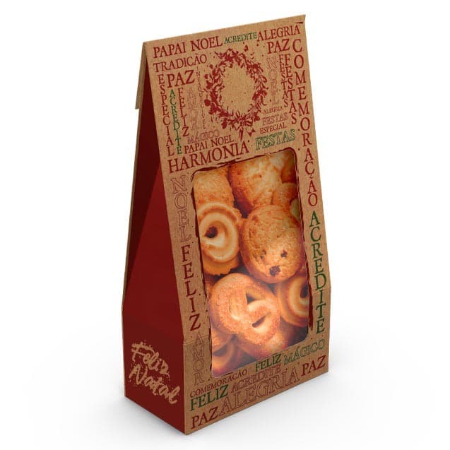 10 Saco para biscoito Natal Visor Kraft M Doce Biscoito bombons sabonete e presentes
