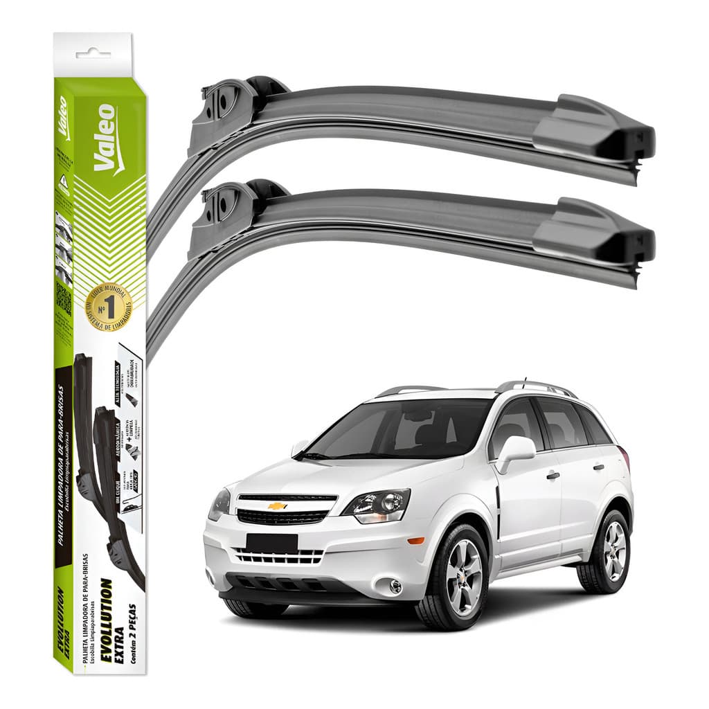 Par Palhetas Limpador Parabrisa Valeo Captiva 2008 A 2017