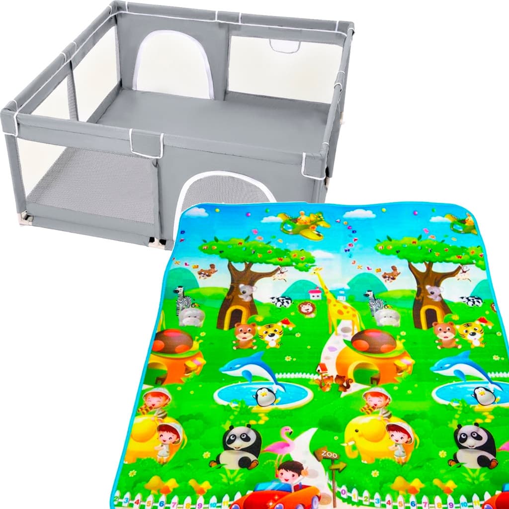 Kit Cercadinho Bebe com Tapete Térmico
