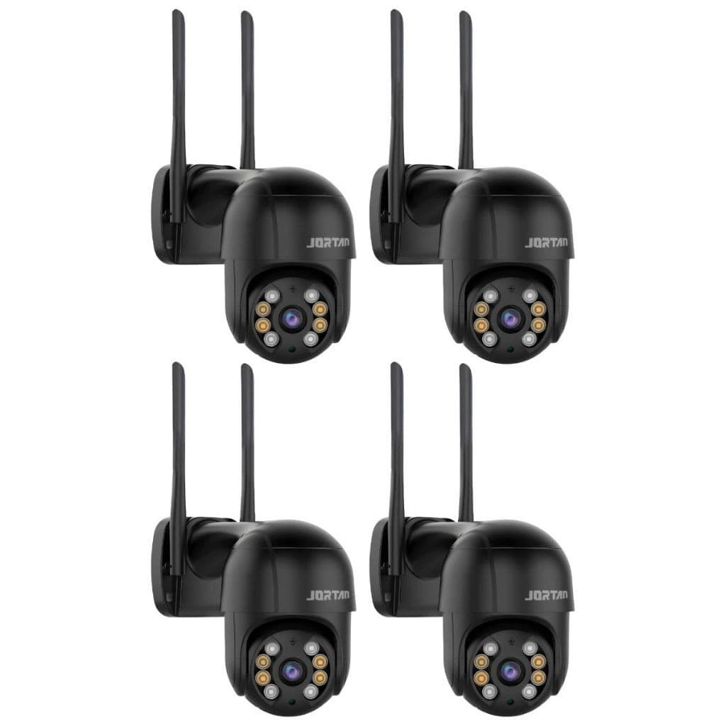 Kit 4 Câmera de Segurança IP A8 Wi-fi Preto com Áudio Bidirecional Visão Noturna LED Infravermelho - com App YOOSEE