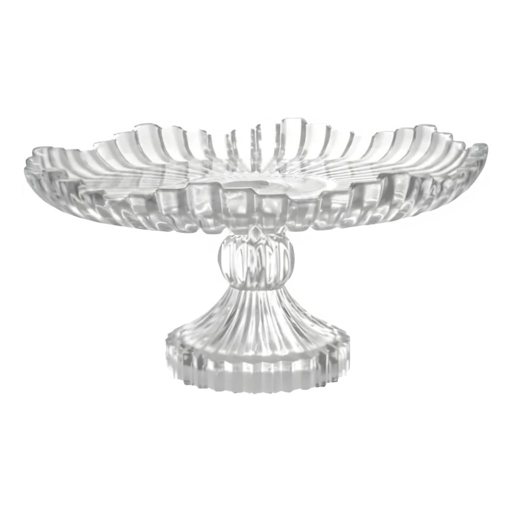 Prato De Bolo De Vidro Com Pé Milan 29 Cm Fruteira Cento De Mesa Porta Bolo Base Elevada Em Casa Tem