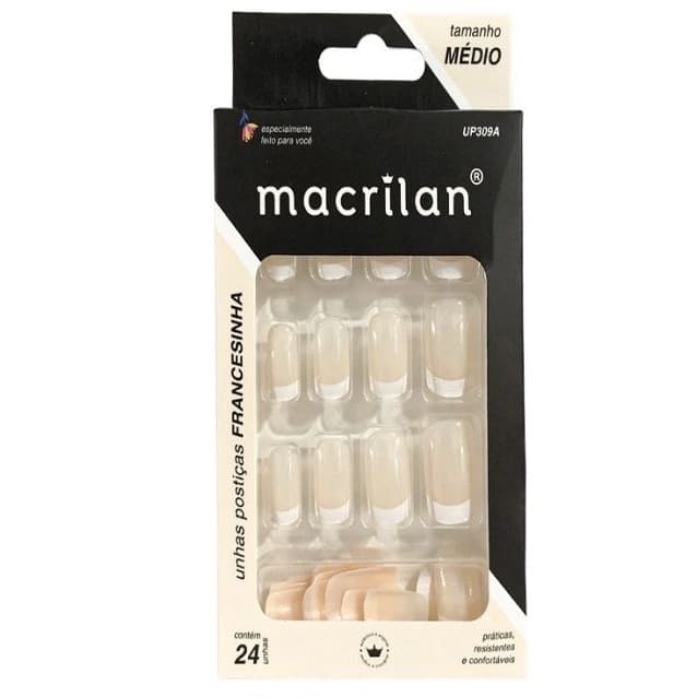 Unha Postiça Media Up309A Macrilan Francesinha C/ 24
