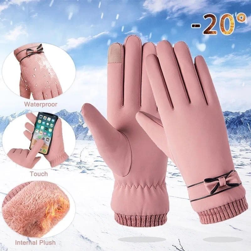 Luvas de Inverno Y2K para Mulheres com Tela Sensível ao Toque, Novas Luvas Térmicas Forradas com Fleece, Luvas de Dedo I