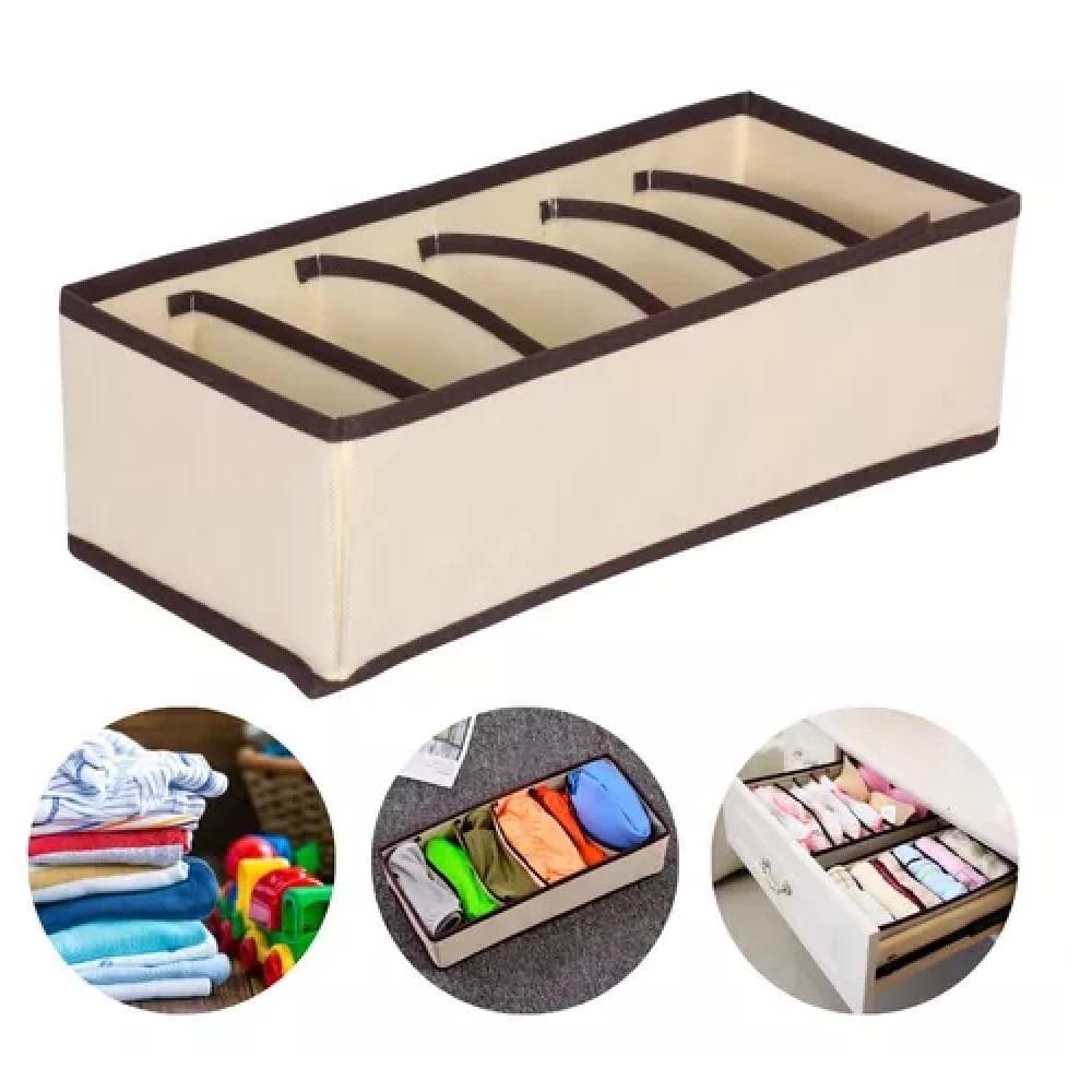 Organizador de Gaveta 6 Nichos Multiuso para Sutiã, Cueca, Meia, Calcinha e Camisetas