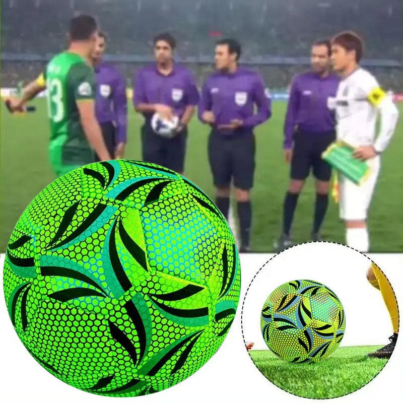 Bola de futebol iluminada, que brilha no escuro tamanho 4/5, bolas de futebol luminosas brilhantes para jogos diurnos.