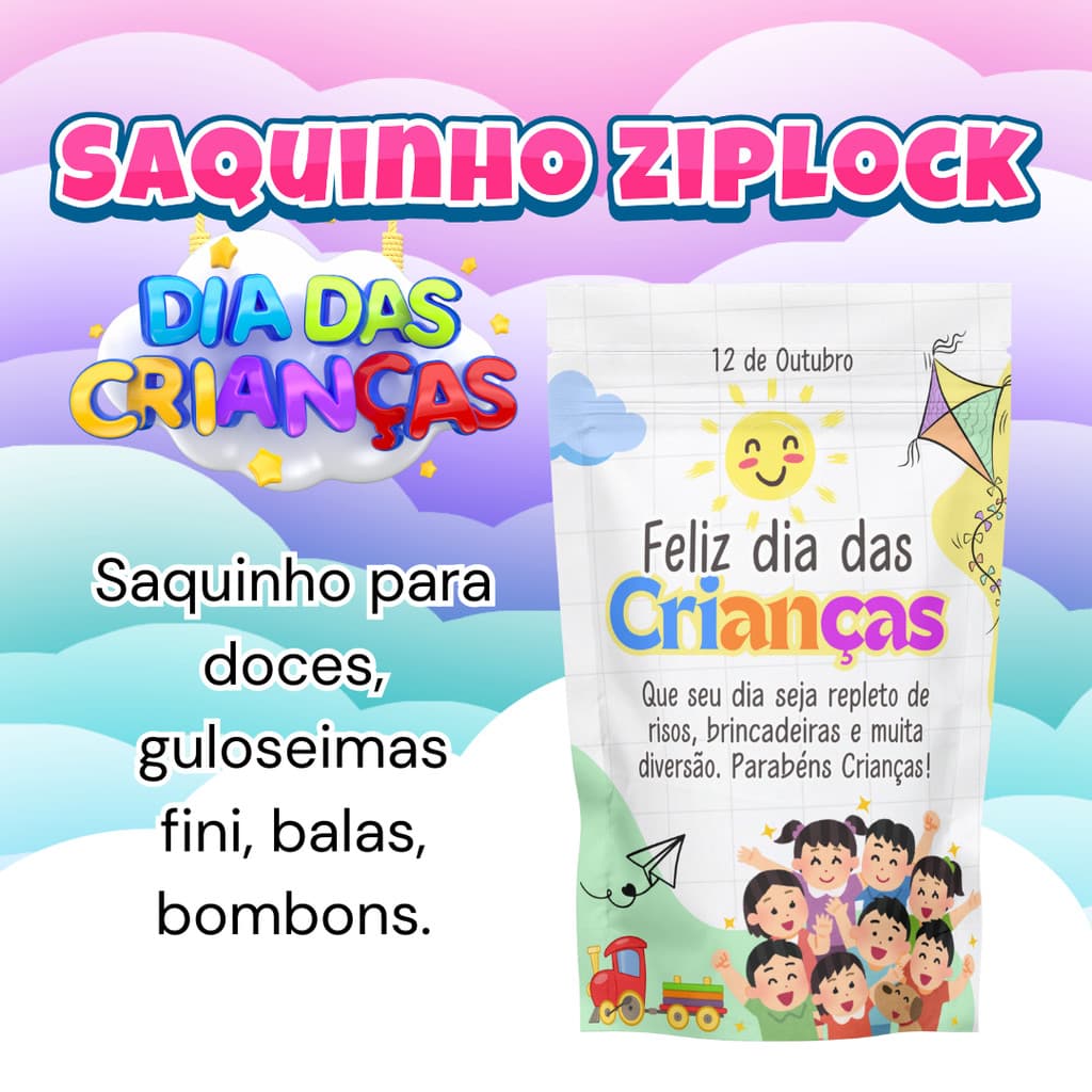 10 Saquinhos Dia das Crianças Lembrancinha